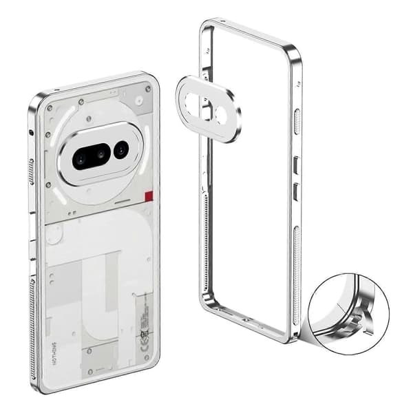 För Nothing Phone (3a) Bumperfodral Metallram Värmeavledande Skal med Linsskydd Silver Silver