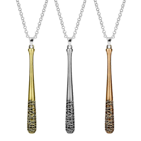 3 st Walking Dead Lucille Basebollträ Halsband Hänge