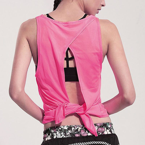 Sexy Yoga Vest T-skjorte for kvinner, hul rygg, sportsfitness tanktopp, yoga løping, gym jogging vesttopper S