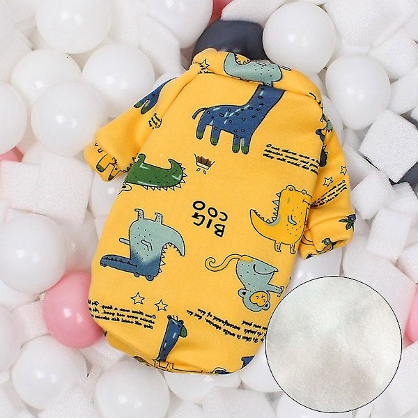 Lemmikkikissan asu vaatteet kissoille talvi Yellow dinosaur Xs-10