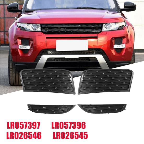 1 Sett Frontfanger Tåkelys Lampe Grill Bezel Deksel for Range Evoque 2012-2015 LR057397 LR057396 LR Black