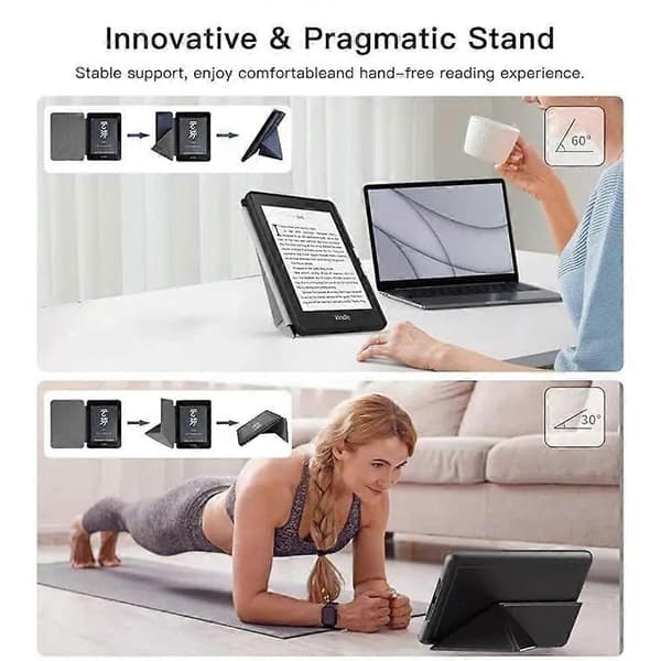 Flipfodral för Kindle Paperwhite 12:e generationen-2024 7\", Slim Fit Ställ White