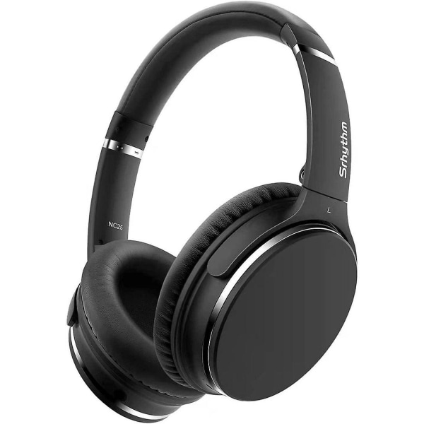 Ljus brusreducerande hörlurar Srhythm NC25 Over-Ear ANC-tråd Black