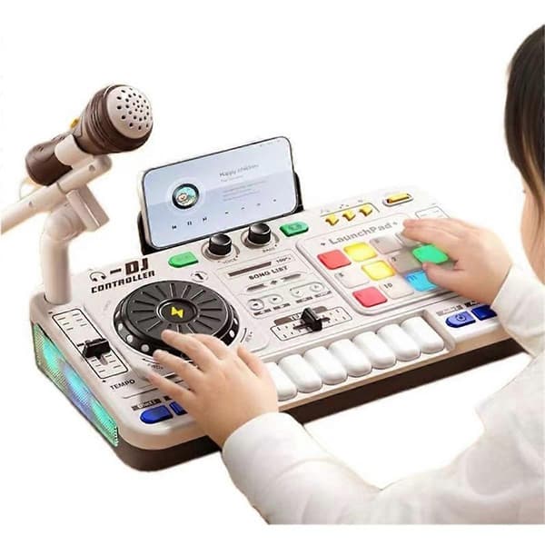 [LCS]DJ-mixerleksak med karaokemikrofon för barn 3-6 år White