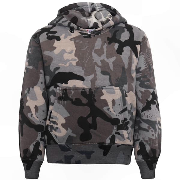 [LCS]Ensfarget unisex hettegenser med joggebukse Camo Charcoal 7-8 Years