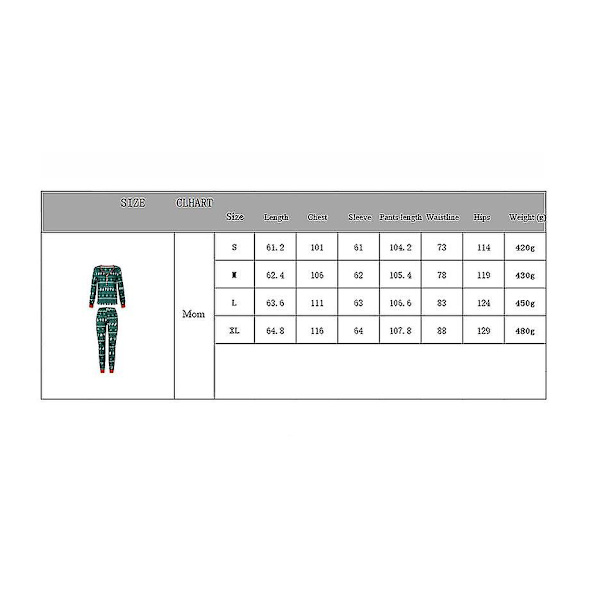 Jul Familj Julgran Tryck Pyjamas Matchande Set Mom M