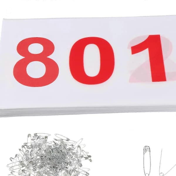 [LCS]100 Stykker Løbenumre Nummererede Løbenumre 100 Numre Atlet Løbenumre 801 to 900 15 cm x 20 cm