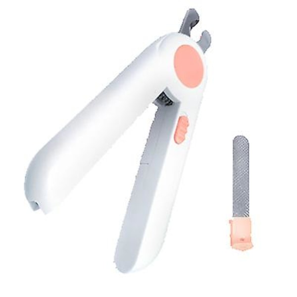 Led Luminous Pet Nageltrimmer, Anti-Cuting, med dold nagelfil pink