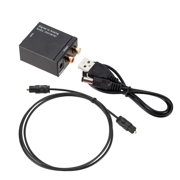 Digital till analog ljudomvandlare Optisk fiber Koaxial Signal till Analog Dac Spdif Stereo 3,5 mm Jack 2*rca Förstärkare Decoder