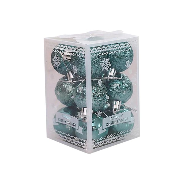 12 stk. juletre julekuler dekorasjoner pynt fest bryllup ornament knusesikker treanheng Olive green