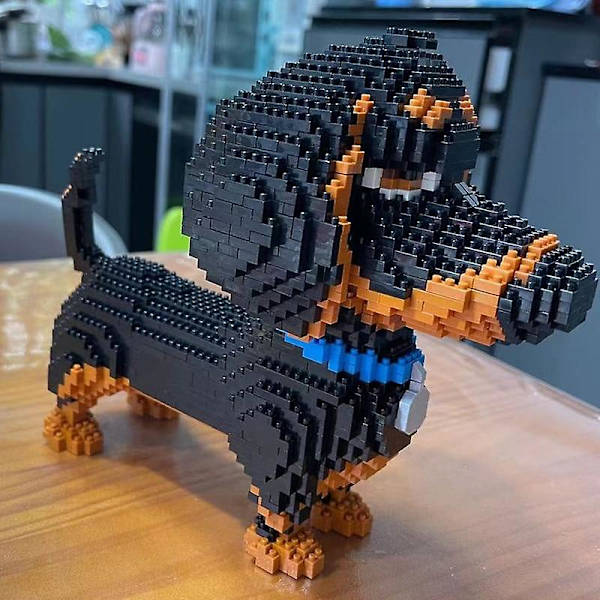 2100 st 16014 populär tecknad hund mini tax modell block byggklossar leksaker för barn presenter hund husdjur byggklossar 16013 no box