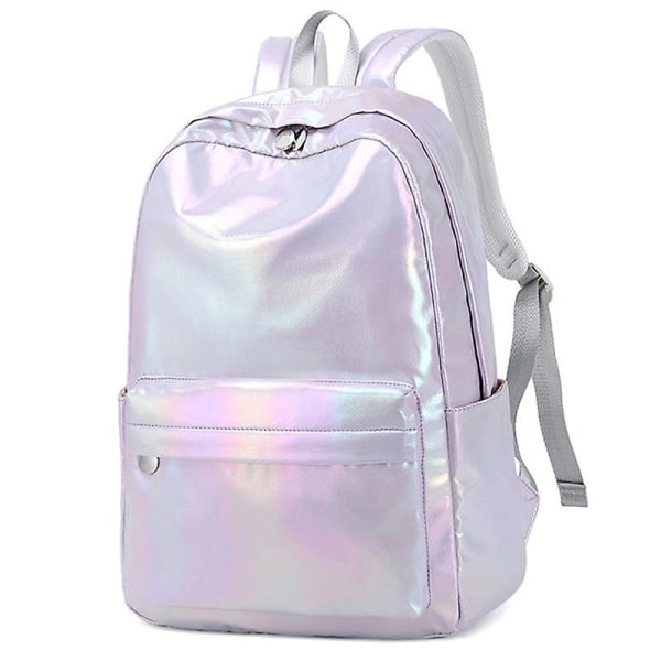 Laser vattentät laptop ryggsäck skolresor för kvinnor flicka Purple