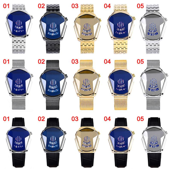 Diamantstil Quartz Ur Vandtæt Mode Stålbånd Quartz Ur Til Mænd Kvinder 4 strap  Mesh Belt