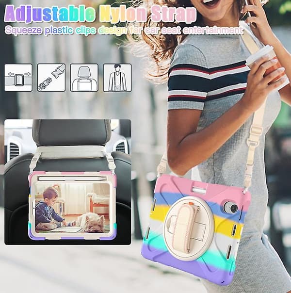 [LCS] Ipad Mini 6:e generationen 2021 Bärande skyddsfodral med axelrem Colorful