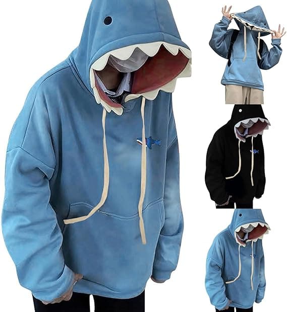 [LCS]Sød Haj Hoodie til Kvinder Sort Black 2XL