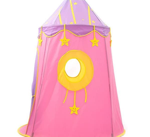 [LCS] Sammenleggbart leketelt for barn, prinsesseslott barnetelt pink