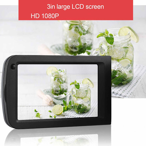 Kamera for tenåringer 3000w Høyoppløselig digitalt videokamera 3.0 tommers 270 graders roterende Ips-skjerm Dv-kamera 18x digital zoom intelligent antishake