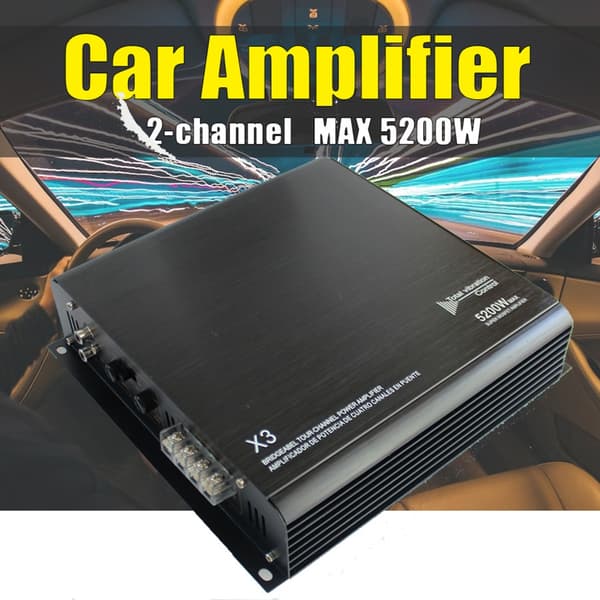 [LCS]Bilstereo 2-kanalsförstärkare 5200W effekt Termiskt skydd Enkel installation