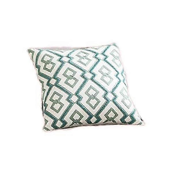 Boho Indretning Hør Pudebetræk, 18x18 Tommer Grøn med Skjult Lynlås til Tekstureret Bondegårdsstil Sofa Seng