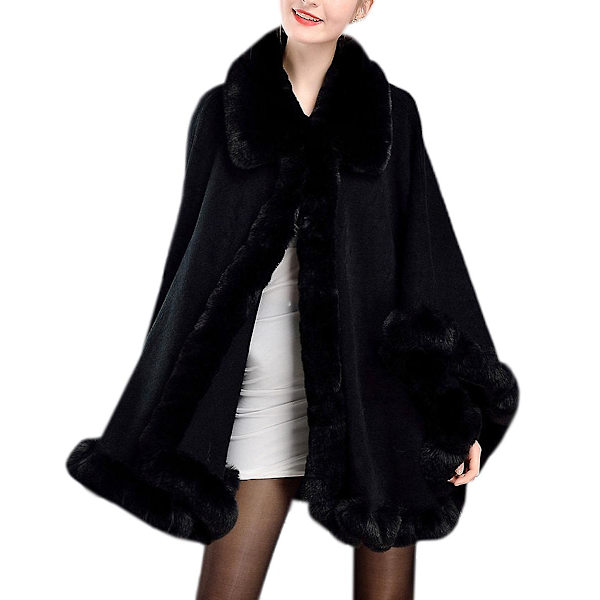 Dame Vinter Cape Wrap Elegant Overfrakke