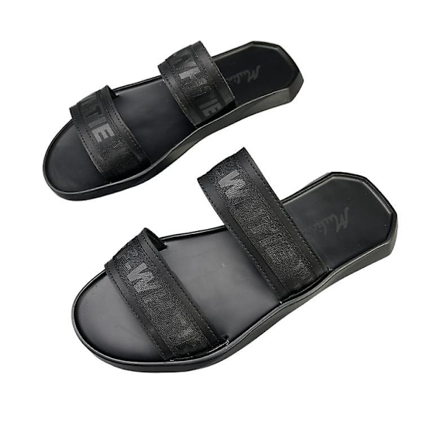 Pustende sandaler i kuskinn og flip-flops i skinn for menn 41