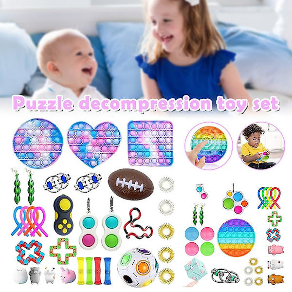 Fidget Leksaker Paket Stresslindring Och Anti-ångest Verktyg Simple Dimple Fidget Leksakspaket