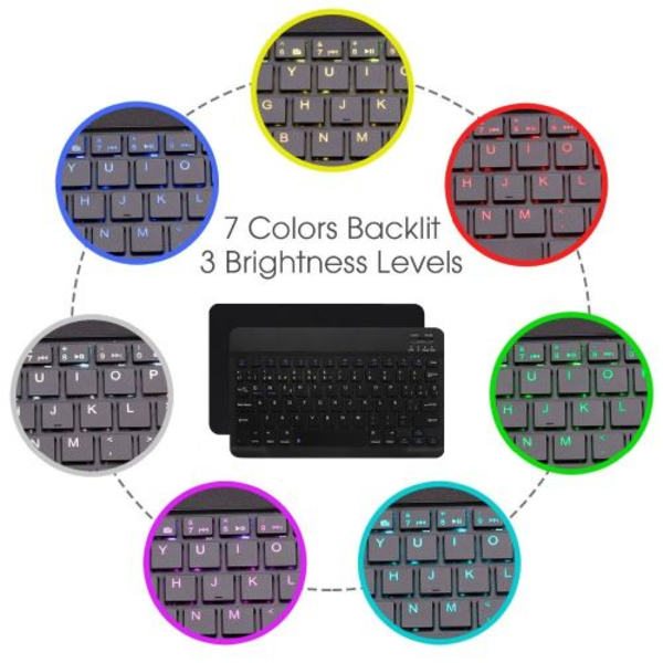 Bakbelyst Bluetooth Avtakbart Tastaturdeksel For Samsung Galaxy Ta