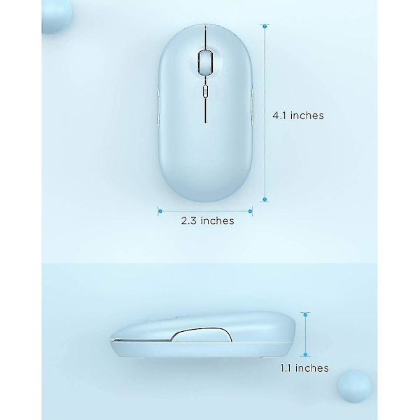 Bluetooth-hiiri - Langaton kaksoistilatila-hiiri (Bluetooth 4.0 + USB) - Vaaleansininen