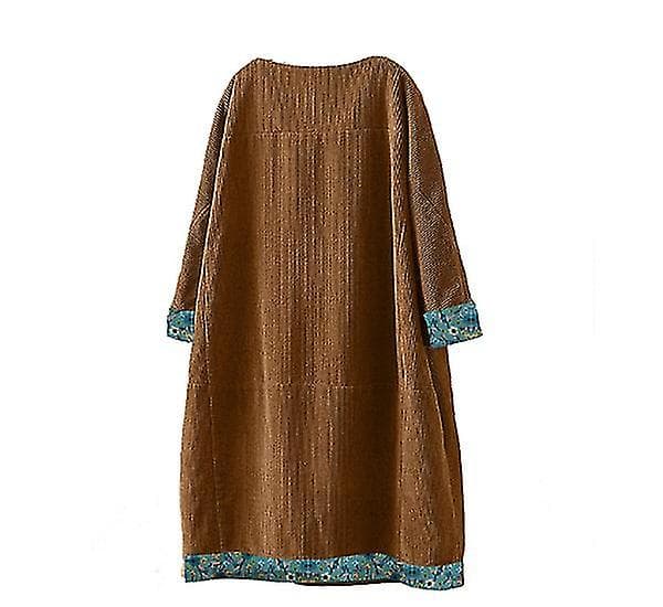 [LCS] Dame Oversize Tunika Kjole Fløjls Langærmede Toppe yellow 2XL