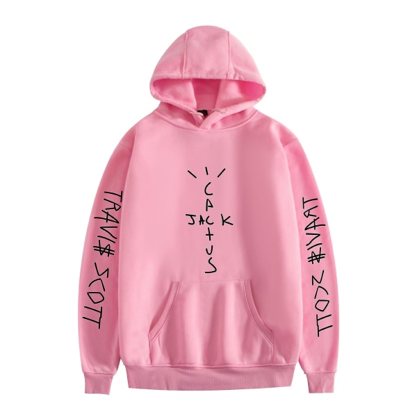 Travis Scott Unisex huvtröja för flicka Pojke Pullover hoodie för män kvinnor jul pink 3XL