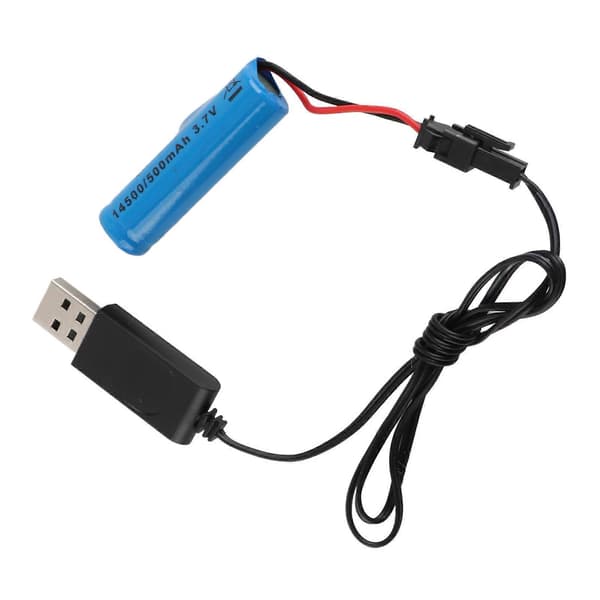 [LCS] 3,7 V 500 mAh Li-ion-batteri for Flytec V005 RC-båt, USB-ladekabel, tilbehør til RC-båt