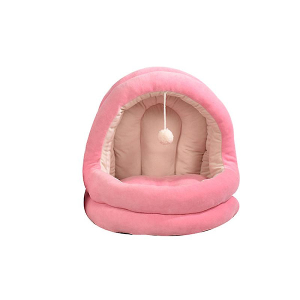 Kattbäddkollektion - Mjuk Inomhus Sluten Täckt Tält/Hus för Katter pink M