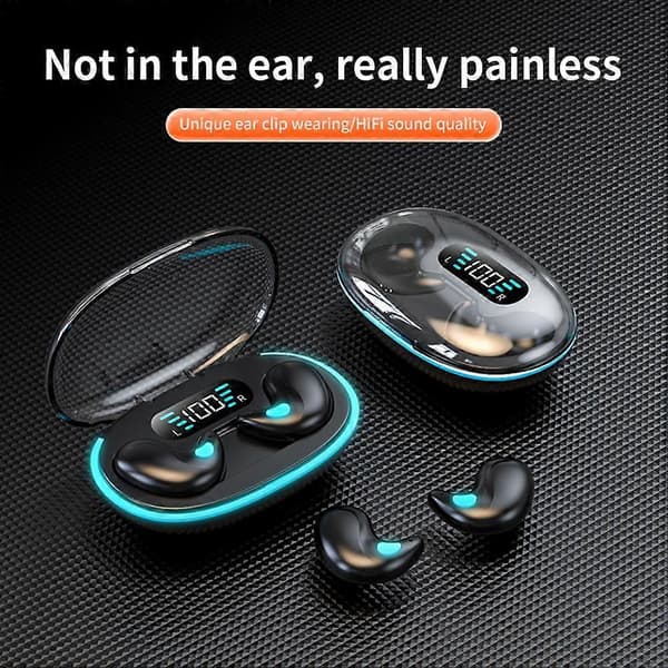 Sleep Dedicated X55 Bluetooth-øretelefoner Digitalt Display Mini Støjreduktion Black