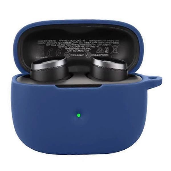 För Bowers & Wilkins Pi8 Silikonfodral med Anti-förlorad Spänne Bluetooth Hörlurar Skyddsfodral Dark Blue