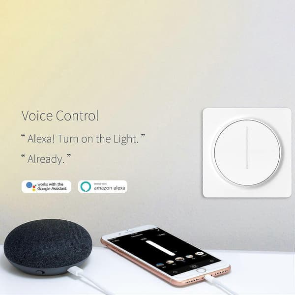 [LCS]SD02 Smart Home Tuya WiFi Väggdimmerbrytare Pekkontroll Steglös Ljus Intelligent Panel, EU-standard