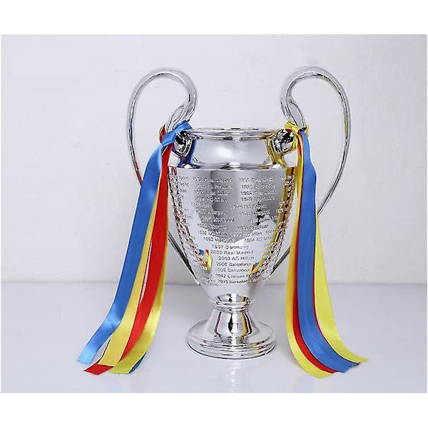 Europeisk Silver Resin Fotboll Pokal Stora Örat Världsmästare Fotbolls Troféer Maskot Fan Souvenir Gåva Kontorshantverk Dekor 16cm