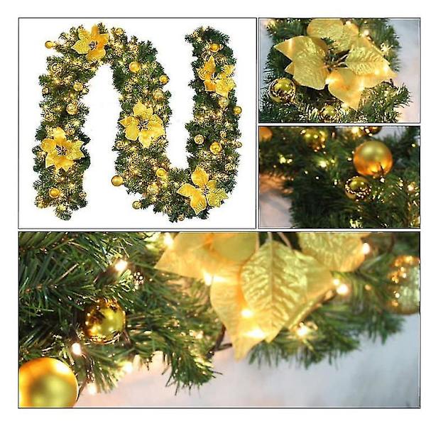 LED 2,7 m Jule Cane Garland Hage Hjem Juledekorasjoner gold