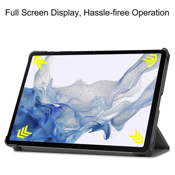 Til Samsung Galaxy Tab S10 FE S9 Tri-Fold Stand Folio Etui PU Læder Auto Vågn Op Dvale Tablet C Grey Grey