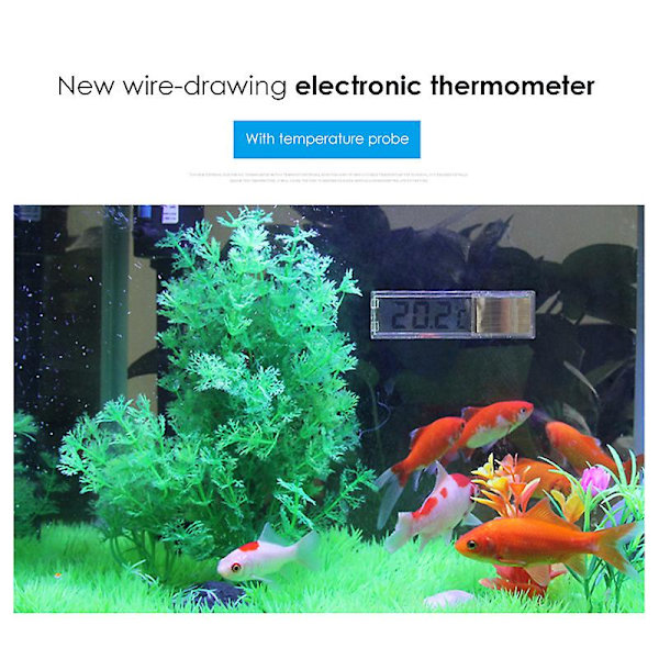 Akvarium Elektronisk Termometer Utsøkt Lite Digitalt Akvarium Vann Temperaturmåler For Temperatur Silver