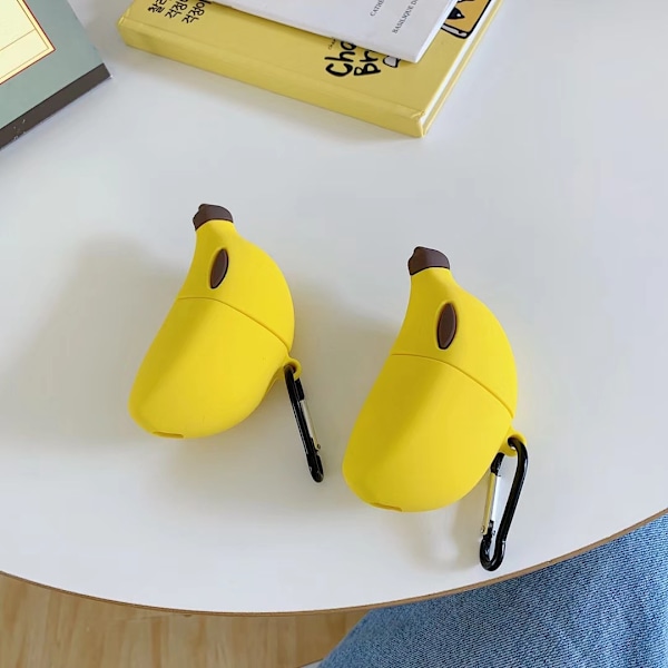 Stereoskopisk Tegneserie Banan AirPods Deksel for Apple Øretelefoner
