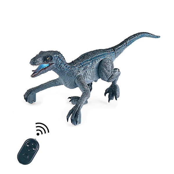 Fjärrkontroll Dinosaurieleksaker Med LED-ljus Och Rörlig Led Batteridriven Födelsedag Julklapp För Blue