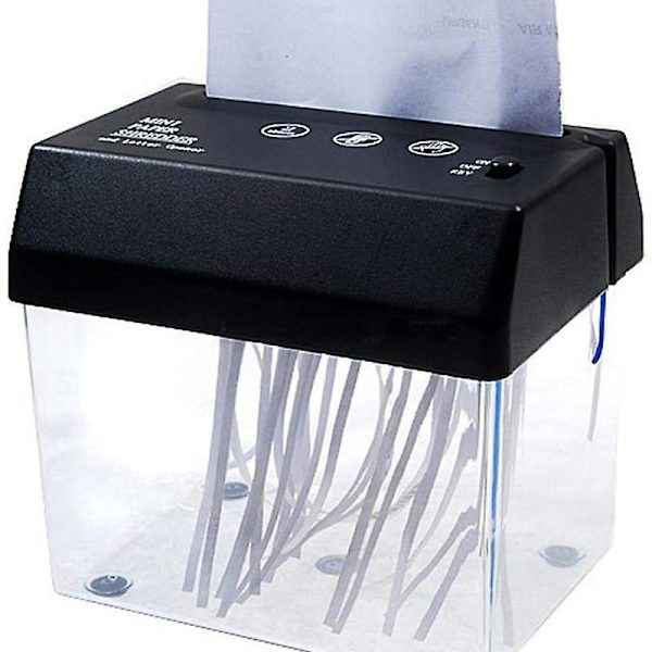 Makuleringsmaskin. Papirmakuleringsmaskin for hjemmekontor. USB- eller batteridrevet strimmelmakuleringsmaskin med brevåpner