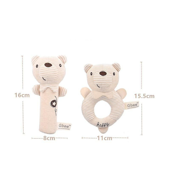 2 kpl Kädessä pidettävä helistin pehmolelu Ihana lapsi Lasten taapero Rauhoittavat lelut bear