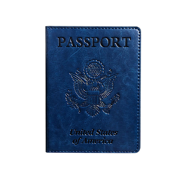 Cdc Vaksinasjonskort Holder Bærbar Flerbruks Pu Lær Passholder For Menn Kvinner Dark Blue