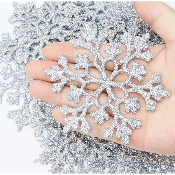 36 Glitter-lumitähteä, joulukuusen koristeita, joulun oven ja ikkunan koristeita