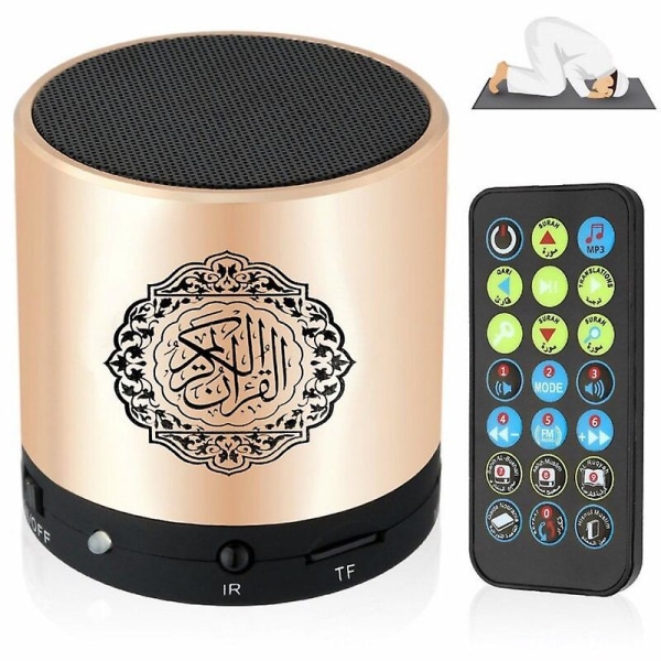 Bluetooth högtalare Koranen Koranen Reciter Muslimsk högtalarstöd 8gb Fm Mp3 Tf-kort Radiofjärrkontroll 15 översättningsspråk Gold