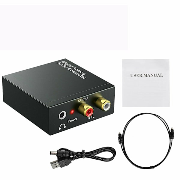 Digital Optisk Koaksial Til Analog Rca Lydkonverter Adapter
