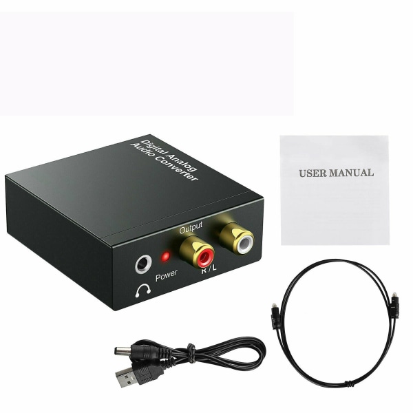 Optisk Koaxial Toslink Digital Till Analog Ljudomvandlare Adapter Rca 3.5mm L/r