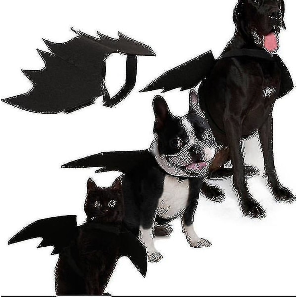 Hundfladdermuskostym Halloween husdjursdräkt Bat Wings Cosplay S