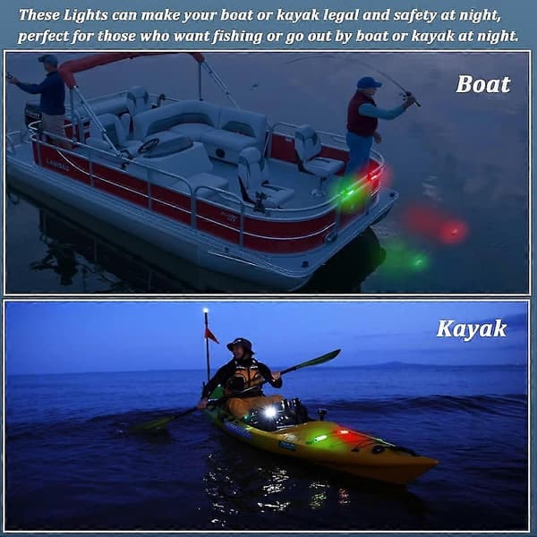 Kayak Navigation Light Stern Light Battery Powered, Waterproof Kayak Lights for Kayaking, Paddleboard Light